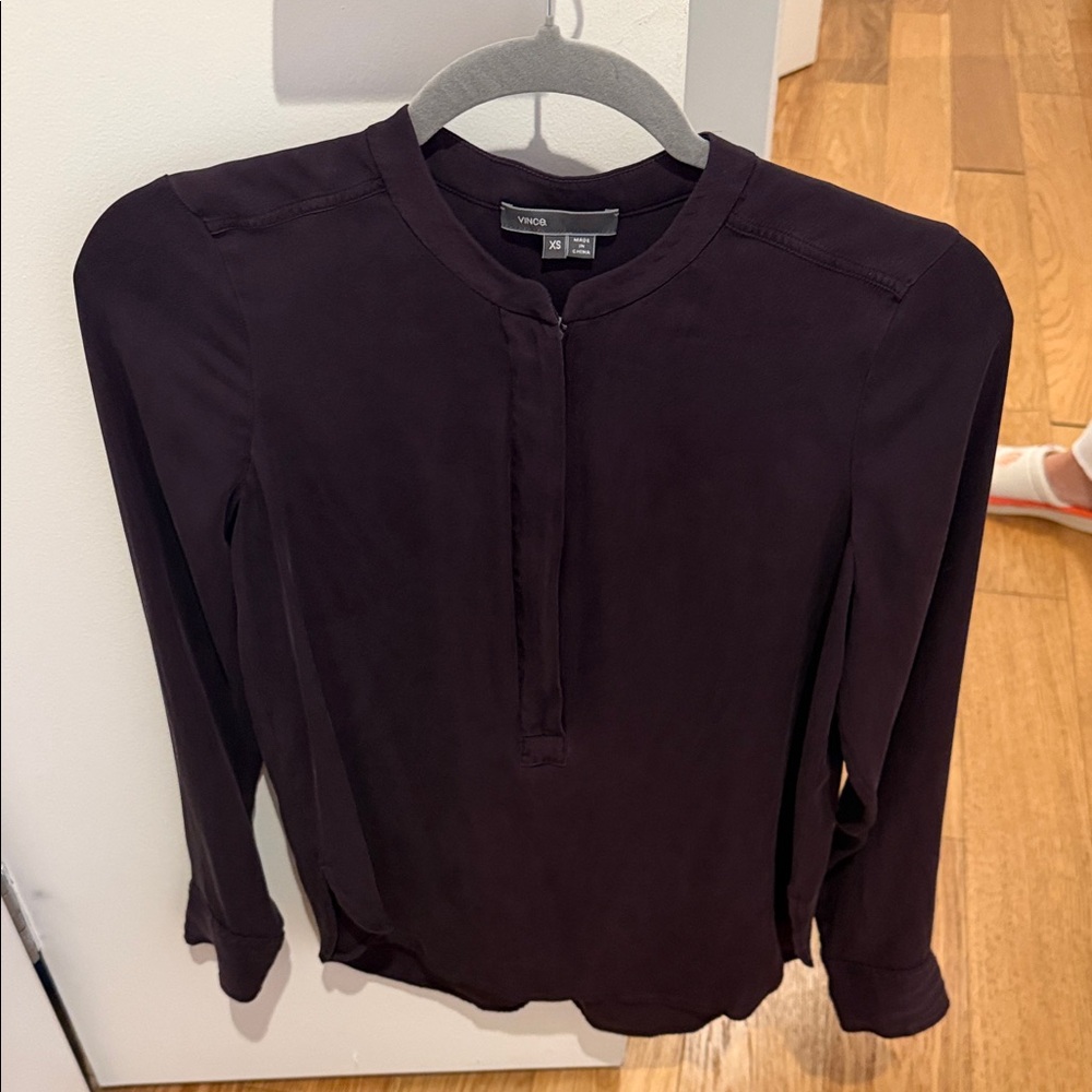 Vince Deep Plum Long Sleeve Top